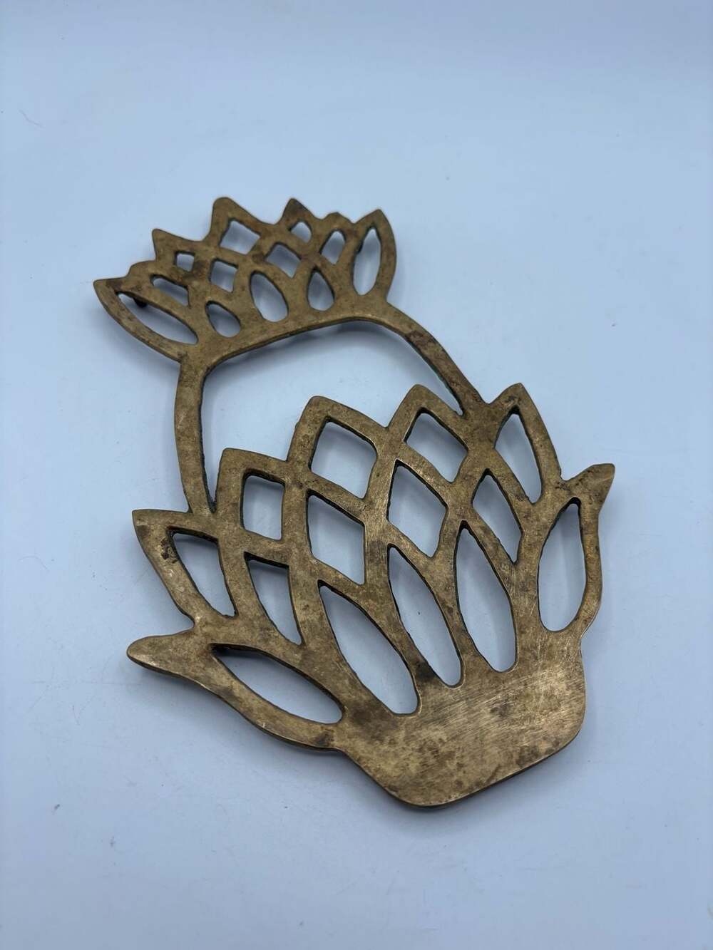 Vintage Virginia Metalcrafters Solid Brass Pineapple Trivet 10-46